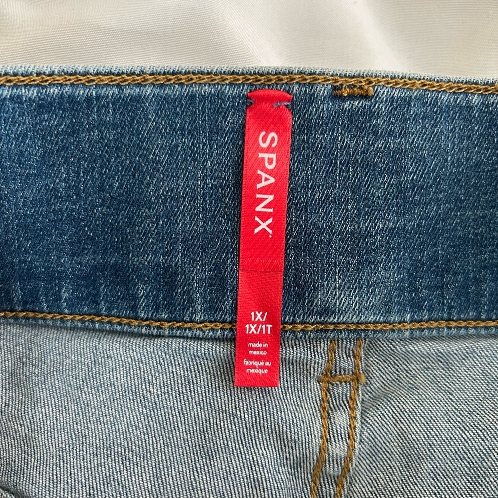 NWT Spanx Seamed Front Wide Leg Jean in Vintage Indigo 1X - Picture 14 of 16
